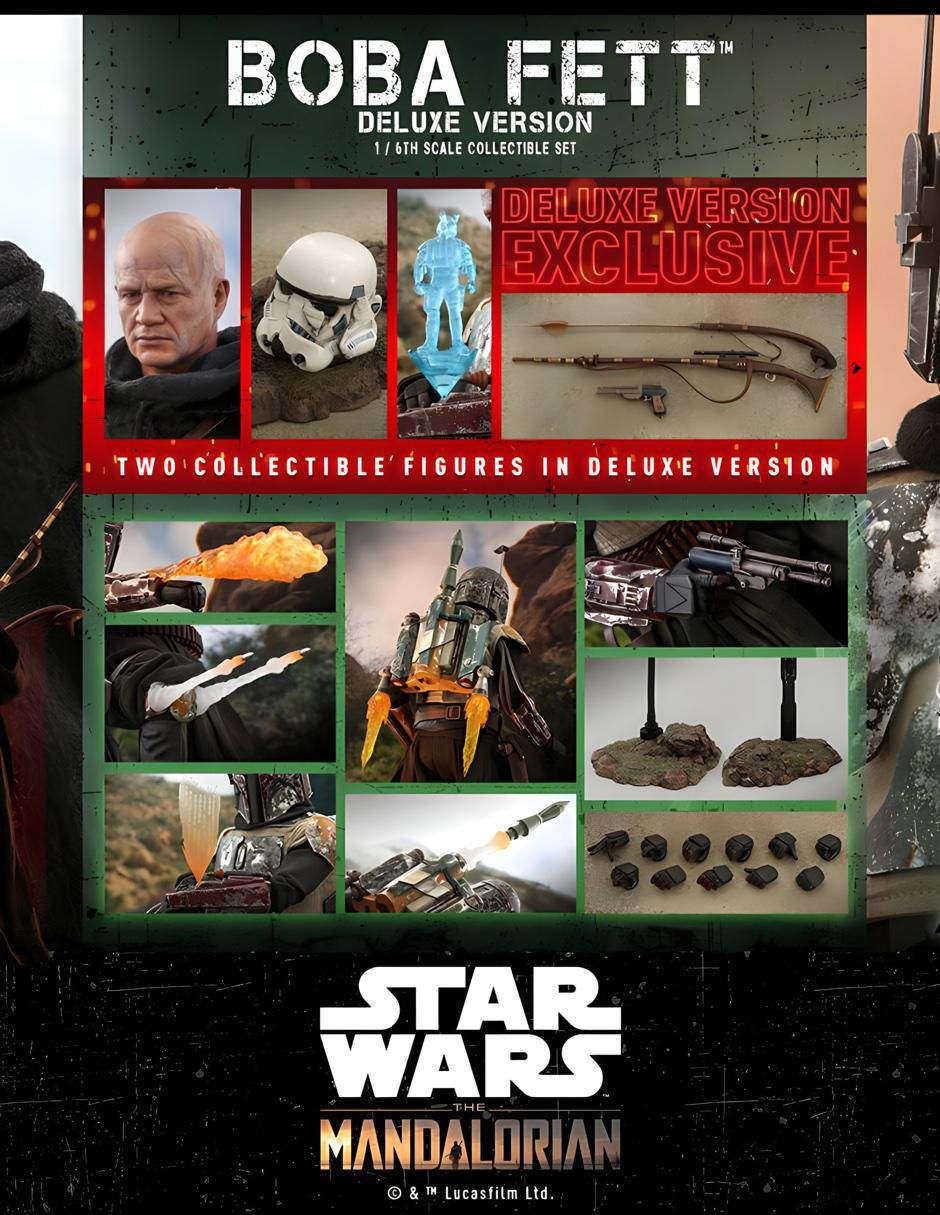 Figura de colección Star Wars The Mandalorian Boba Fett deluxe