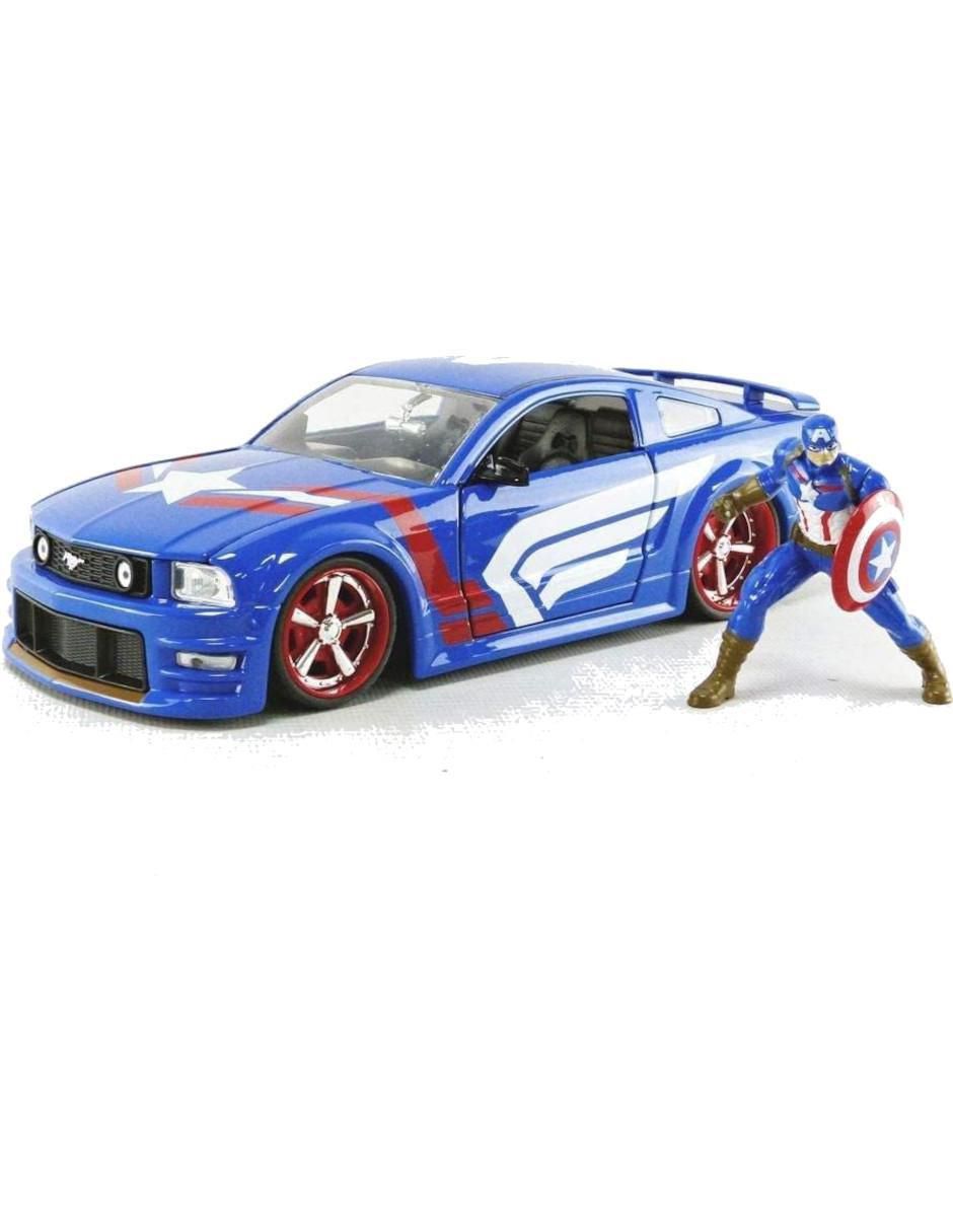 Automóvil deportivo Jada Toys ford mustang gt 2006 Capitán América