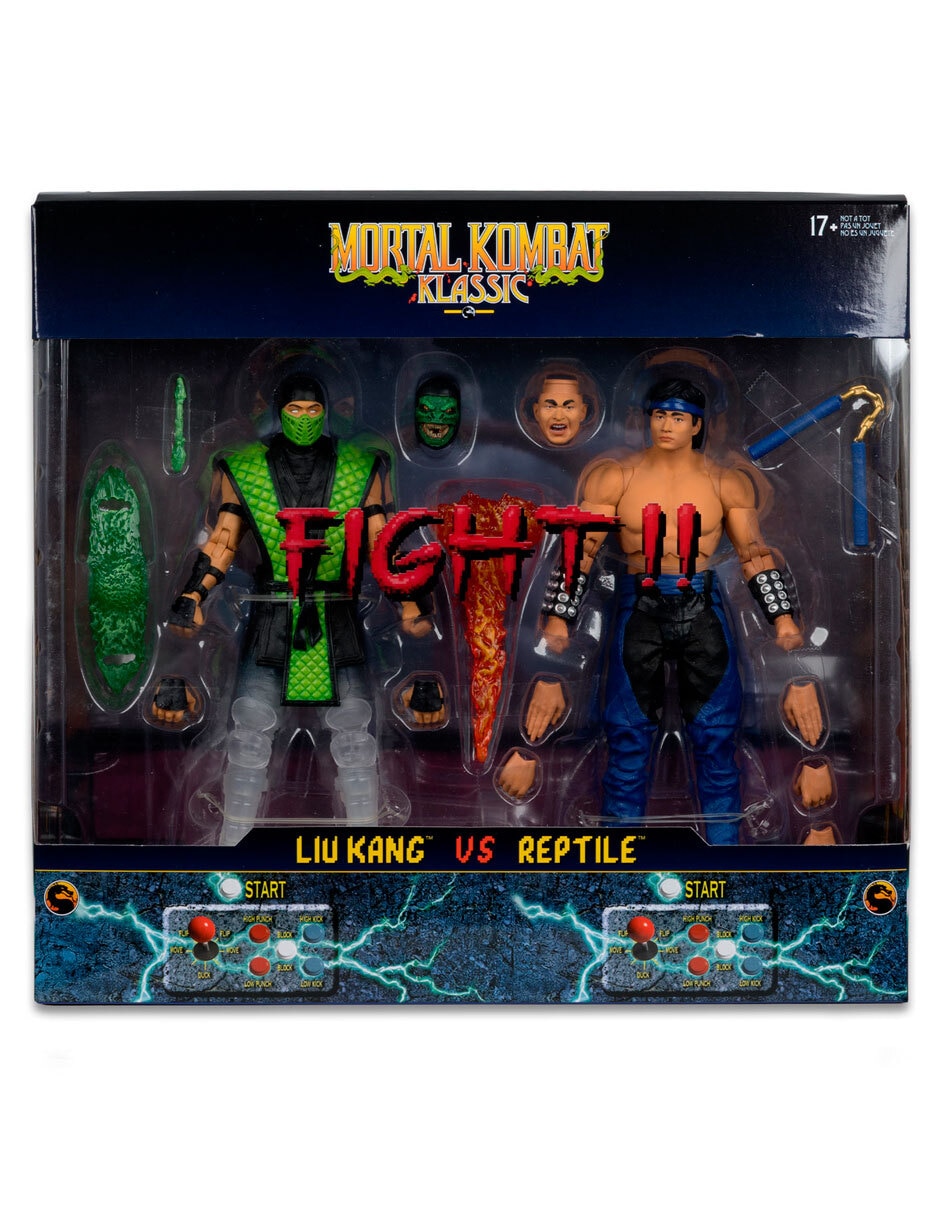 Set figuras de colección articuladas Mortal Kombat Klassic Liu Kang vs Reptile Set figuras de colección articuladas Mortal Kombat Klassic Liu Kang vs Reptile