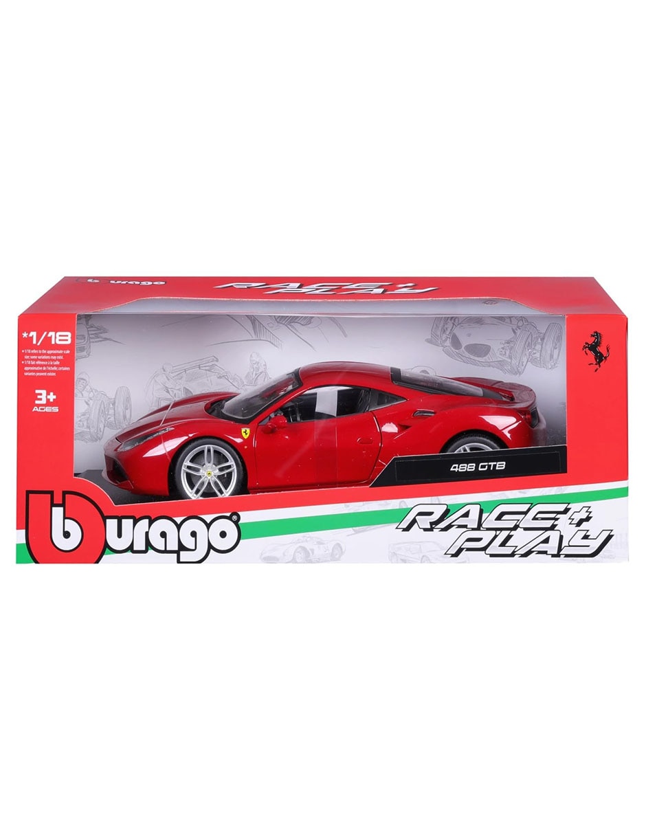 Vehículo bburago 1:18 race and play ferrari 488 gtb