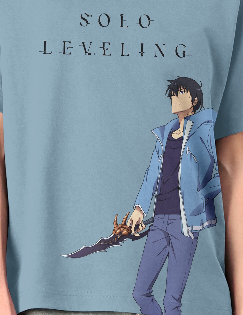 Playera solo leveling cuello redondo para hombre 4