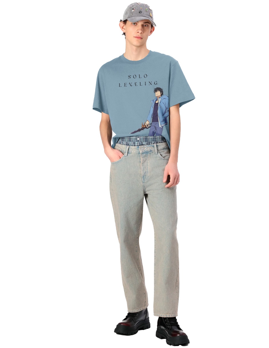 Playera solo leveling cuello redondo para hombre