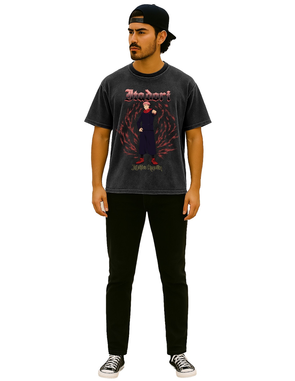 Playera jujutsu kaisen cuello redondo para hombre 4