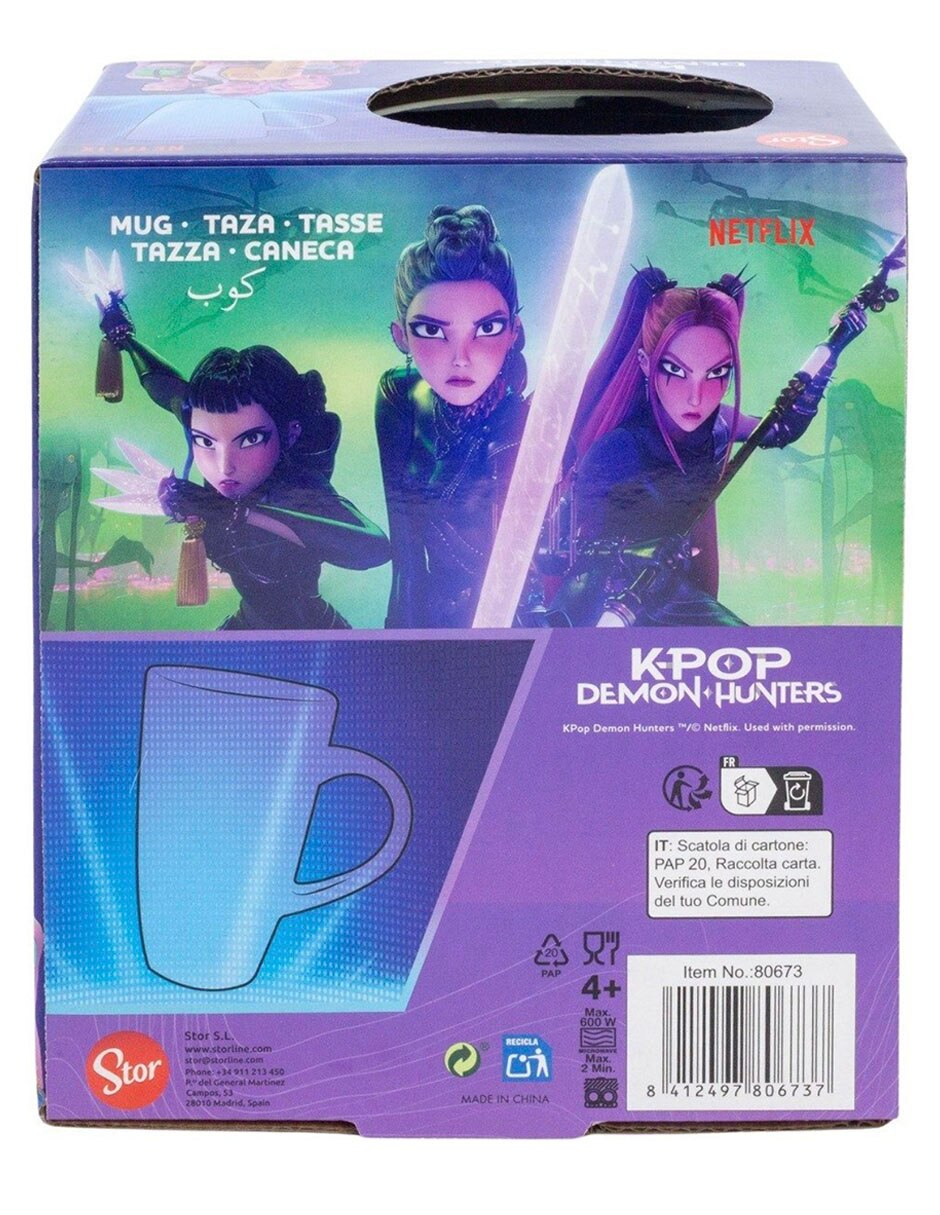 Taza K Pop Demon Hunters de vidrio 650 ml Taza K Pop Demon Hunters de vidrio 650 ml