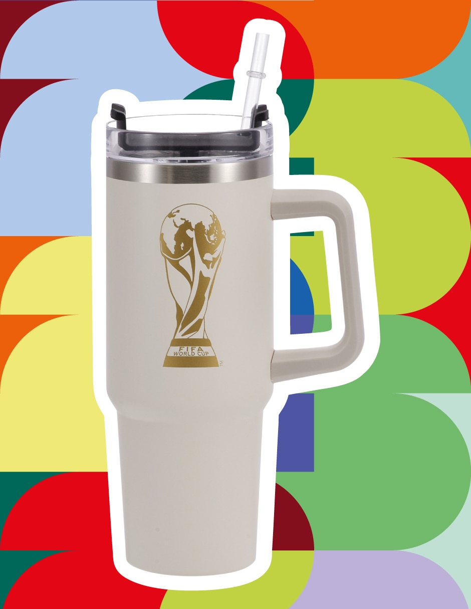 Termo Fifa de acero inoxidable con tapa rosca