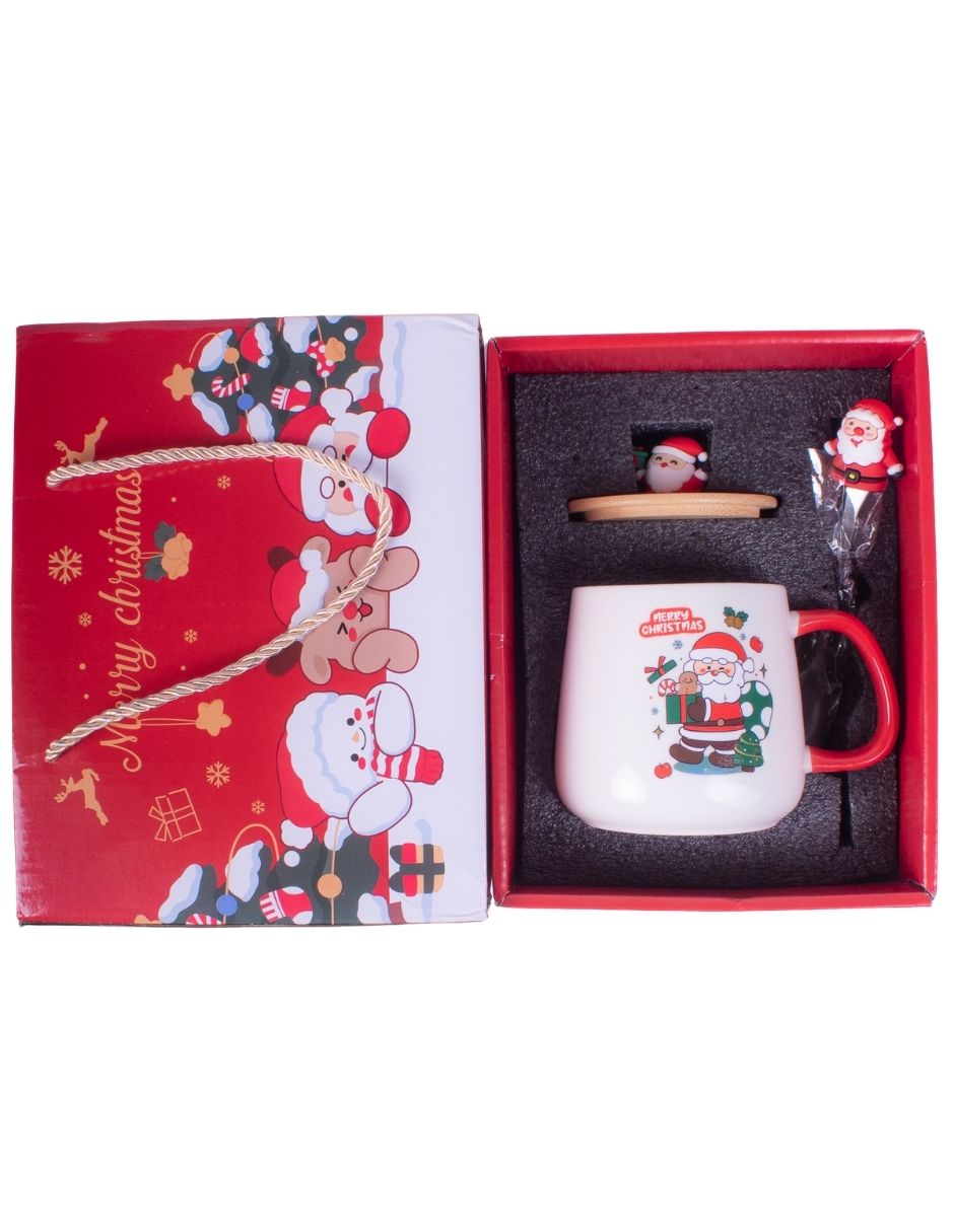 Taza navideña con tapa Navidad 3