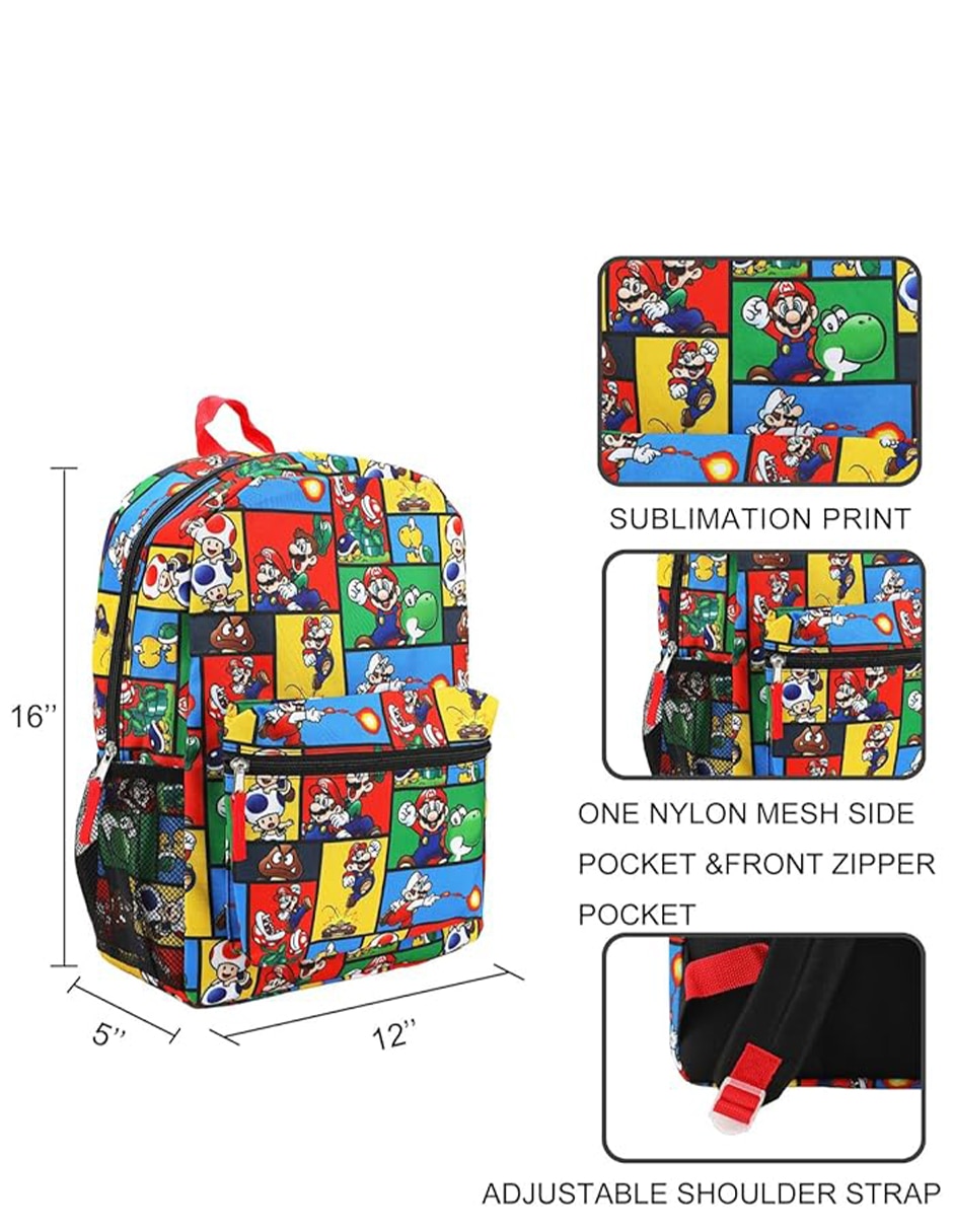 Mochila casual Amigos y enemigos: Super Mario unisex Mochila casual Amigos y enemigos: Super Mario unisex