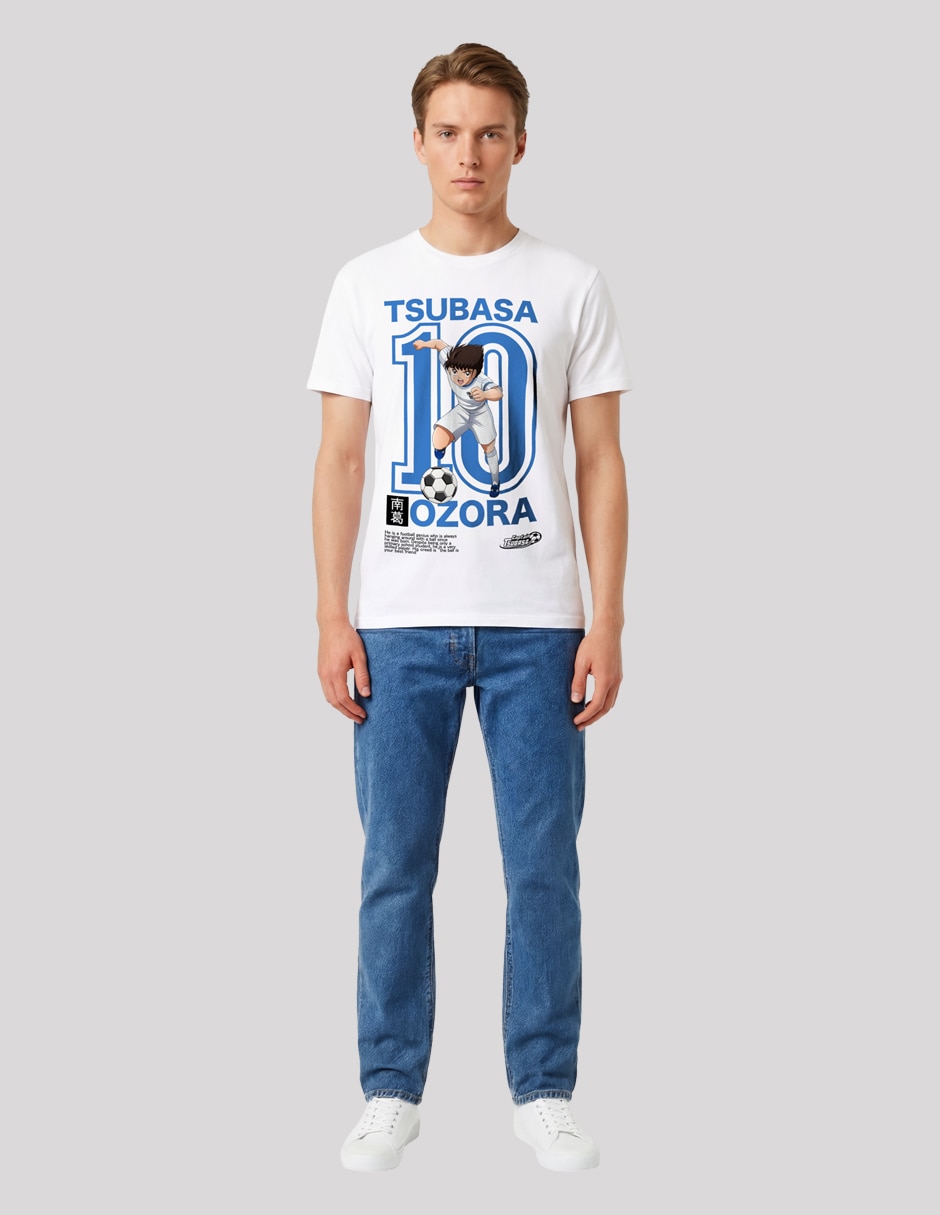Playera Tsubasa cuello redondo para hombre