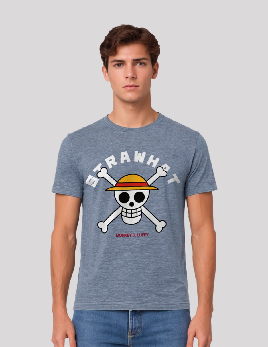 Playera Luffy cuello redondo para hombre Playera Luffy cuello redondo para hombre