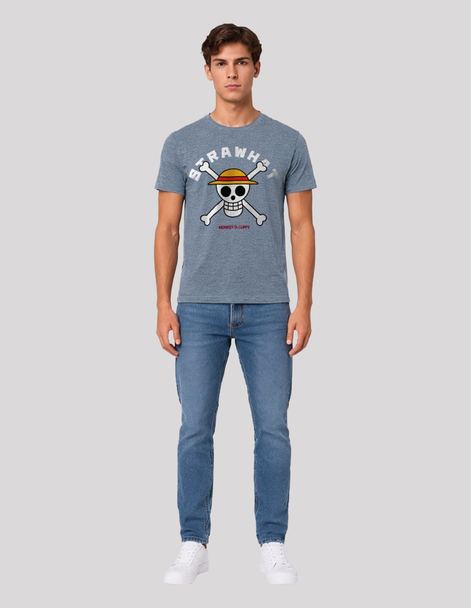 Playera Luffy cuello redondo para hombre 2