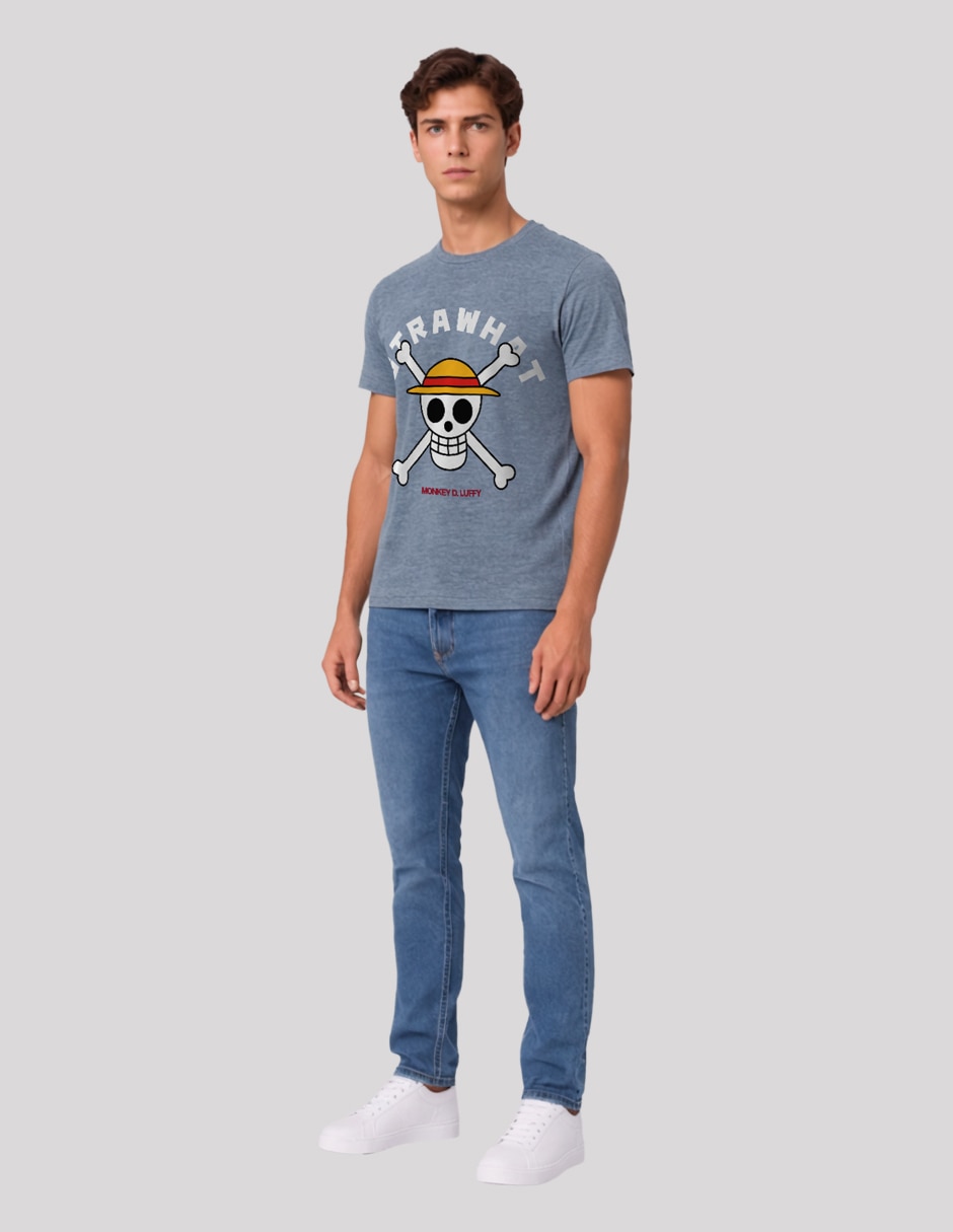 Playera Luffy cuello redondo para hombre 3