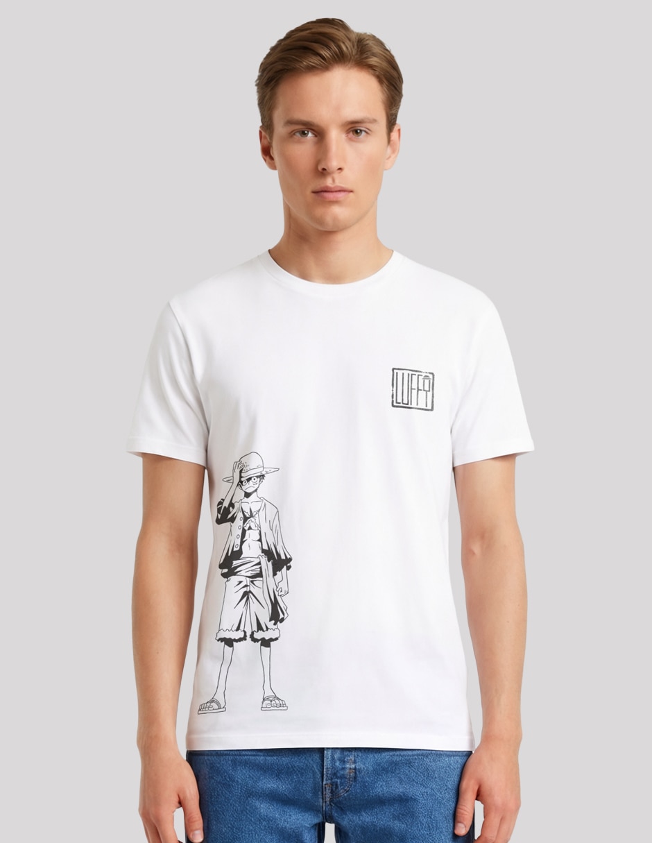 Playera Luffy cuello redondo para hombre Playera Luffy cuello redondo para hombre