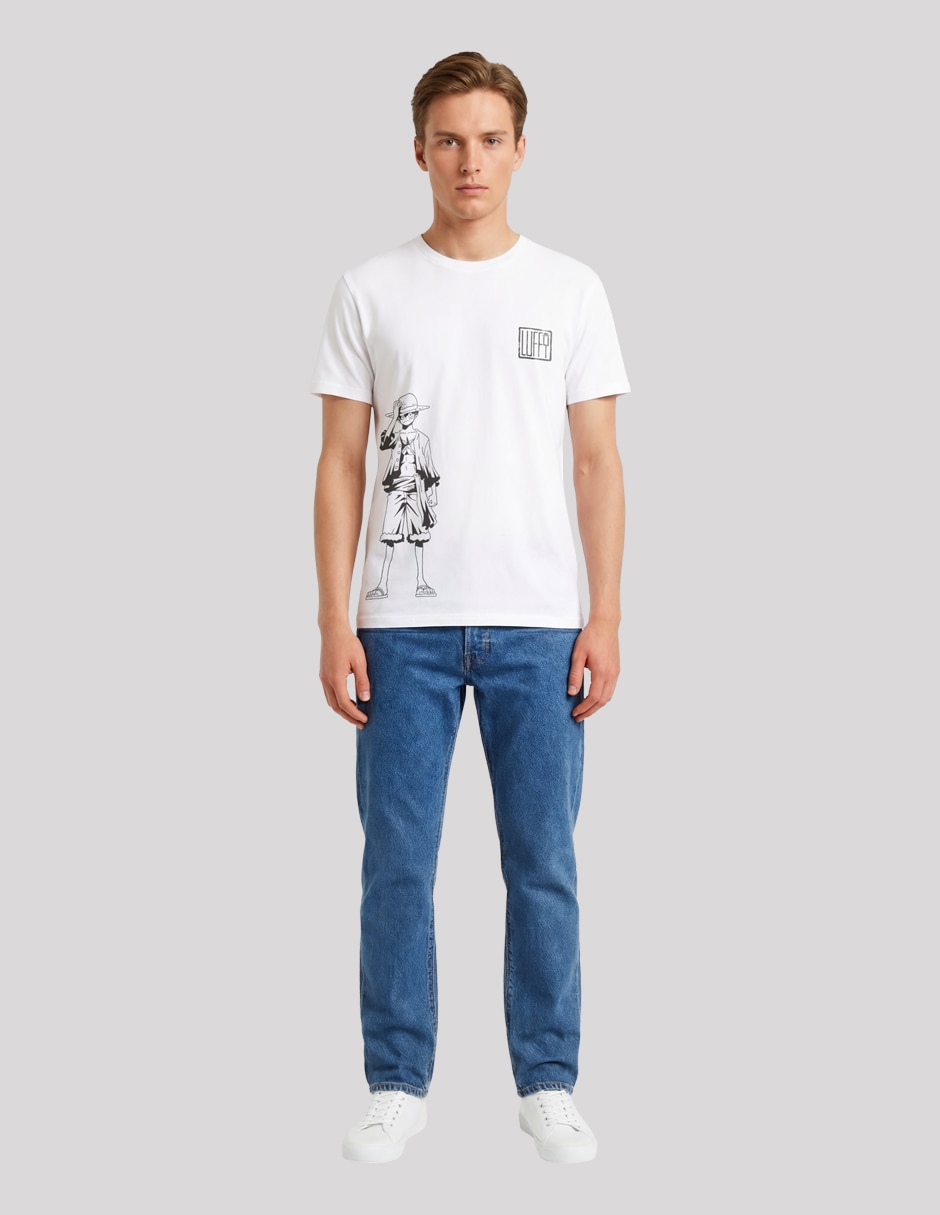 Playera Luffy cuello redondo para hombre 2