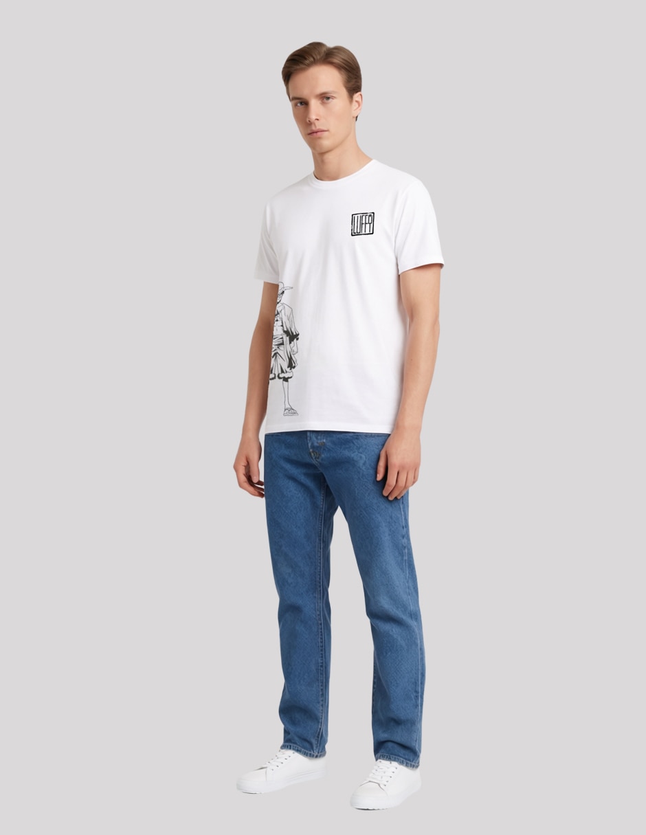 Playera Luffy cuello redondo para hombre 3