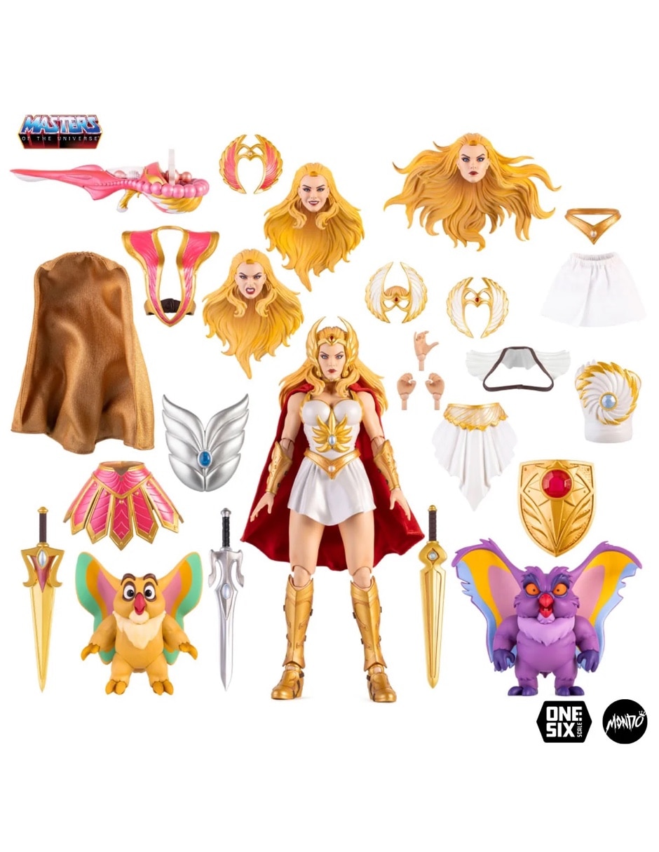 Set de figura de colección articulada Master of the universe She-Ra y Kowl Especial