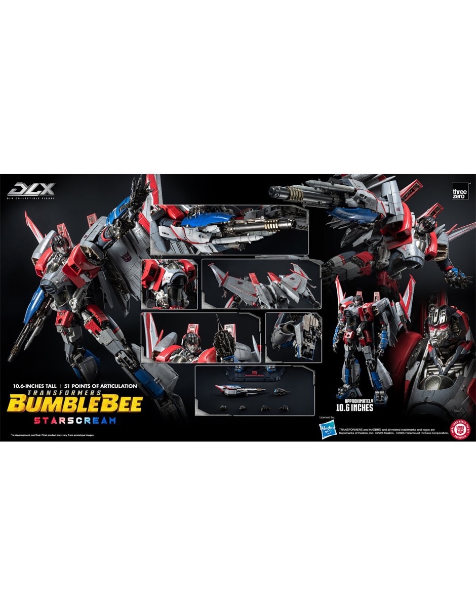 Figura de colección articulada transformers bumblebee starscream deluxe con luz 4