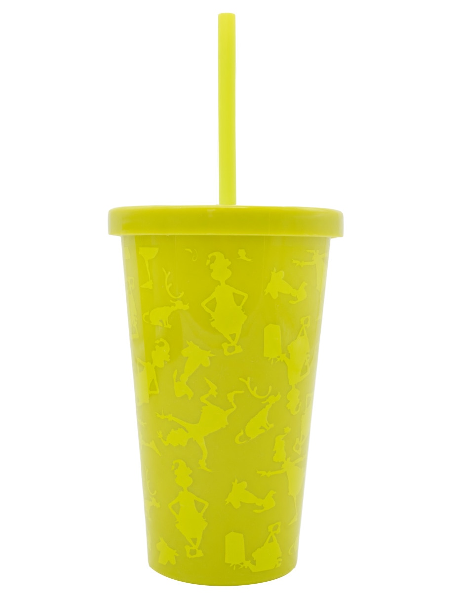 Vaso Con tapa y popote Grinch Vaso y Palomera de Plástico con 2 piezas piezas